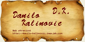 Danilo Kalinović vizit kartica